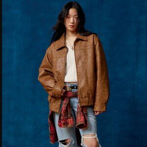 Urban Outfitters BDG Sean Faux Leather Harrington Jacket